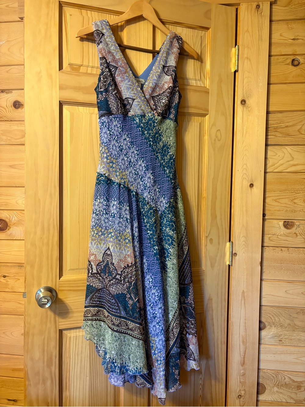 Boho Multicolor V-Neck Sleeveless Dressbarn Dress